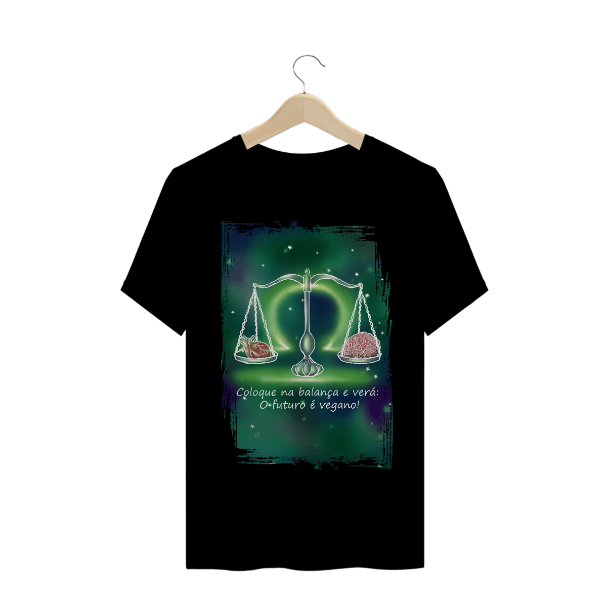 Nome do produto: Camiseta Unissex | Libra | Coloque na balança e verá: O futuro é vegano! | Color