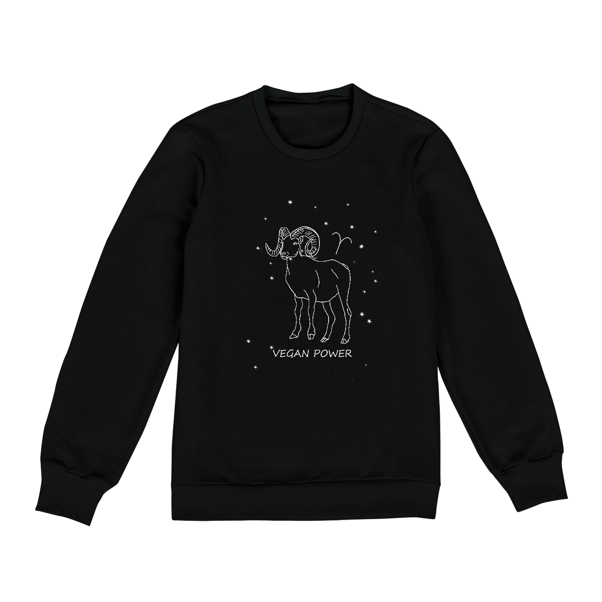 Nome do produto: Blusão Moletom Unissex | Áries | Vegan Power | P&B 