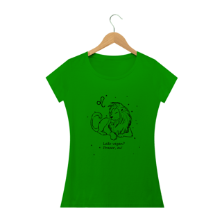 Nome do produto Camiseta Baby Long | Leão | Leão vegan? Prazer, eu! | P&B 