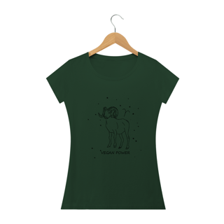 Nome do produto Camiseta Baby Long | Áries | Vegan Power | P&B 