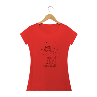 Nome do produto Camiseta Baby Long | Áries | Vegan Power | P&B 