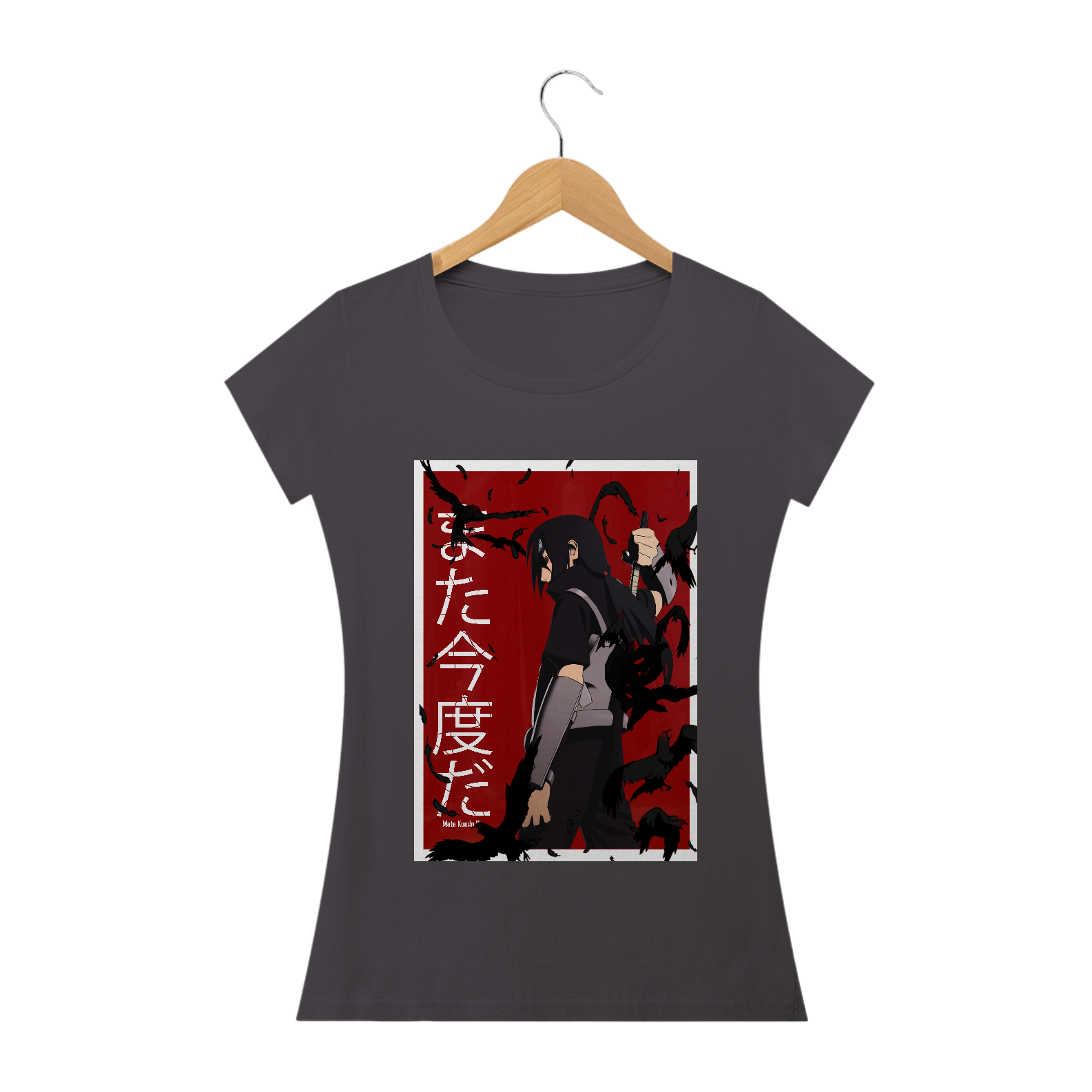 Camisa Naruto - Uchiha Itachi Mata Kondo Da - Modelo Feminino Estonado