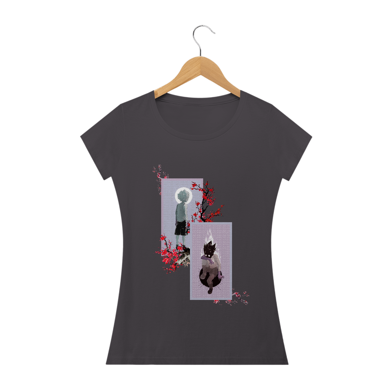 Camisa Hunter X Hunter - Hate and Pain - Modelo Feminino Estonado