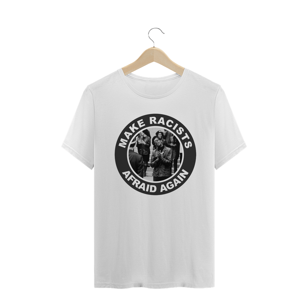 Nome do produto: Camiseta Racists Afraid - Black Panther Party