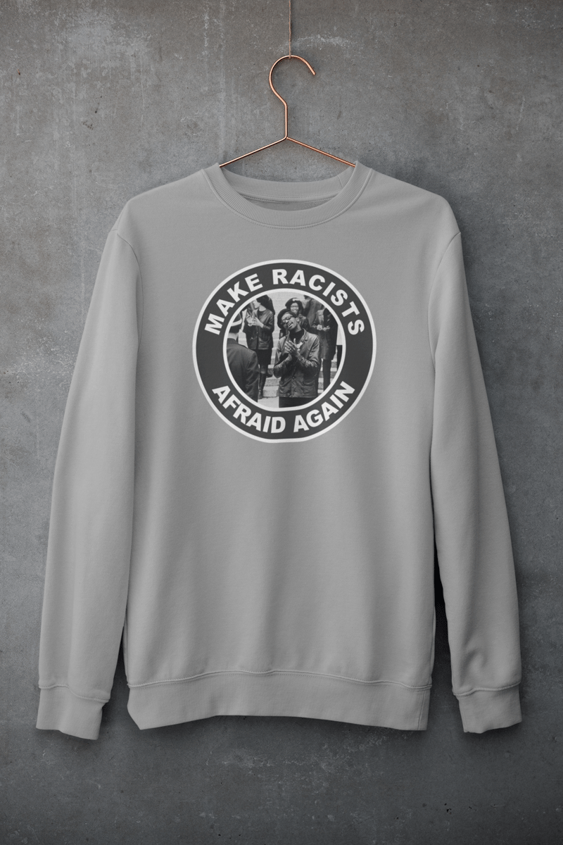 Nome do produto: Moletom Racists Afraid Cinza - Black Panther Party