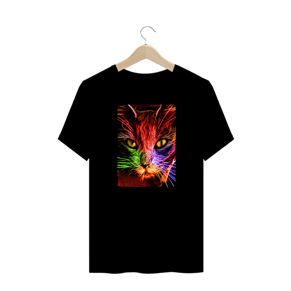 Camiseta Plus Graffiti Gato Neon