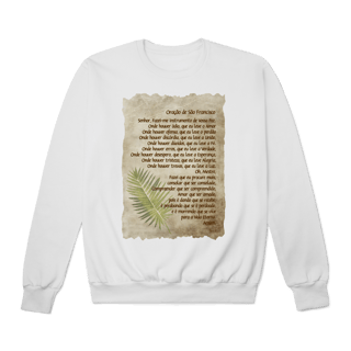 Nome do produtoMoletom fechado Oração de São Francisco (boho)