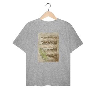 Nome do produtoCamiseta Plus Oração de São Francisco (boho)