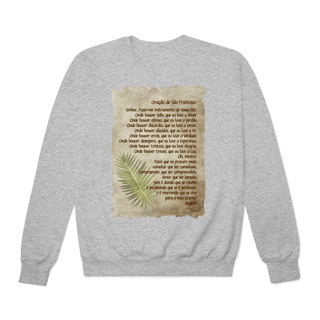 Nome do produtoMoletom fechado Oração de São Francisco (boho)