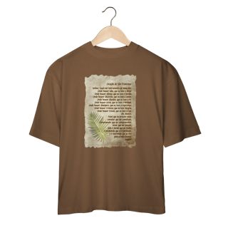 Nome do produtoCamiseta Oversized Oração de São Francisco (boho)