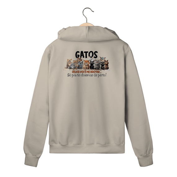 Moletom zíper Gatos - Deixei vc me adotar