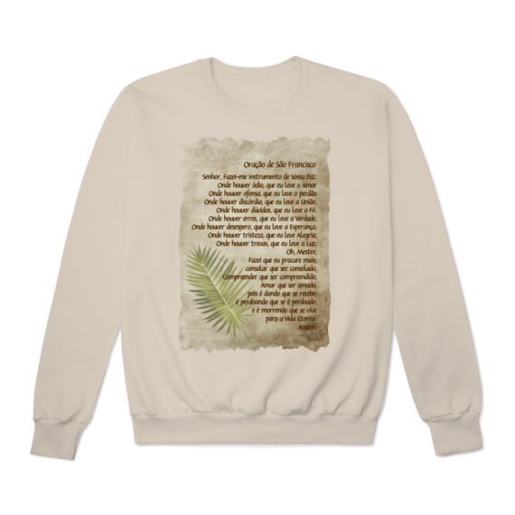 Moletom fechado Oração de São Francisco (boho)