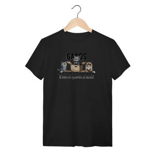 Nome do produto Camiseta Gatos só querem a caixa