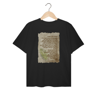 Nome do produtoCamiseta Plus Oração de São Francisco (boho)