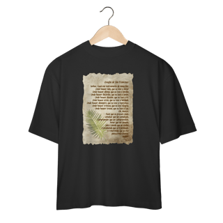 Nome do produtoCamiseta Oversized Oração de São Francisco (boho)