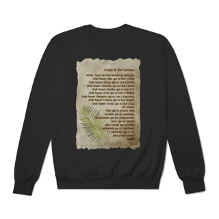 Nome do produtoMoletom fechado Oração de São Francisco (boho)