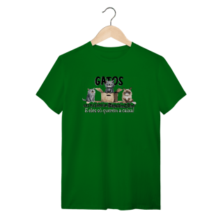 Nome do produto Camiseta Gatos só querem a caixa