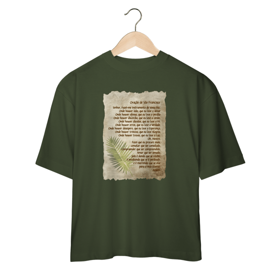 Camiseta Oversized Oração de São Francisco (boho)