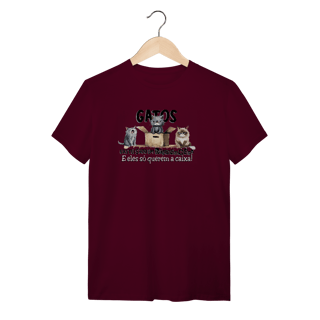 Nome do produto Camiseta Gatos só querem a caixa
