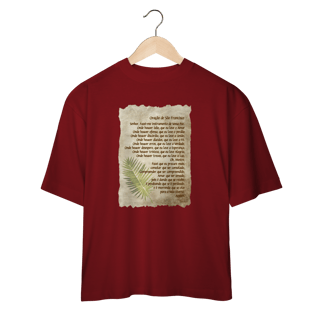 Nome do produtoCamiseta Oversized Oração de São Francisco (boho)