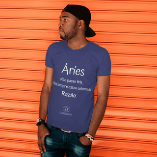 Nome do produto T-Shirt Masculina Básica Cores I - Áries - Coleção Diversas
