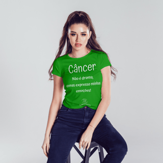 Nome do produto T-shirt Feminina Básica Cores I - Câncer - Coleção Diversas