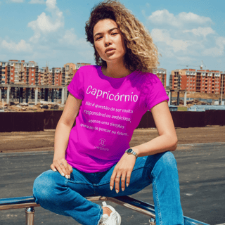 Nome do produto T-shirt Feminina Básica Cores I - Capricórnio - Coleção Diversas