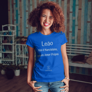 Nome do produto T-shirt Feminina Básica Cores I - Leão - Coleção Diversas