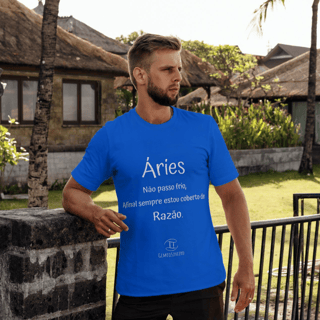 Nome do produto T-Shirt Masculina Básica Cores I - Áries - Coleção Diversas