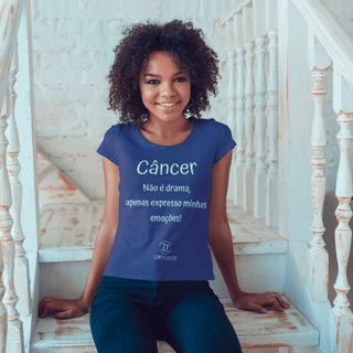 Nome do produto T-shirt Feminina Básica Cores I - Câncer - Coleção Diversas