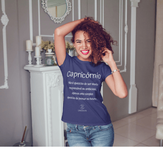 Nome do produto T-shirt Feminina Básica Cores I - Capricórnio - Coleção Diversas