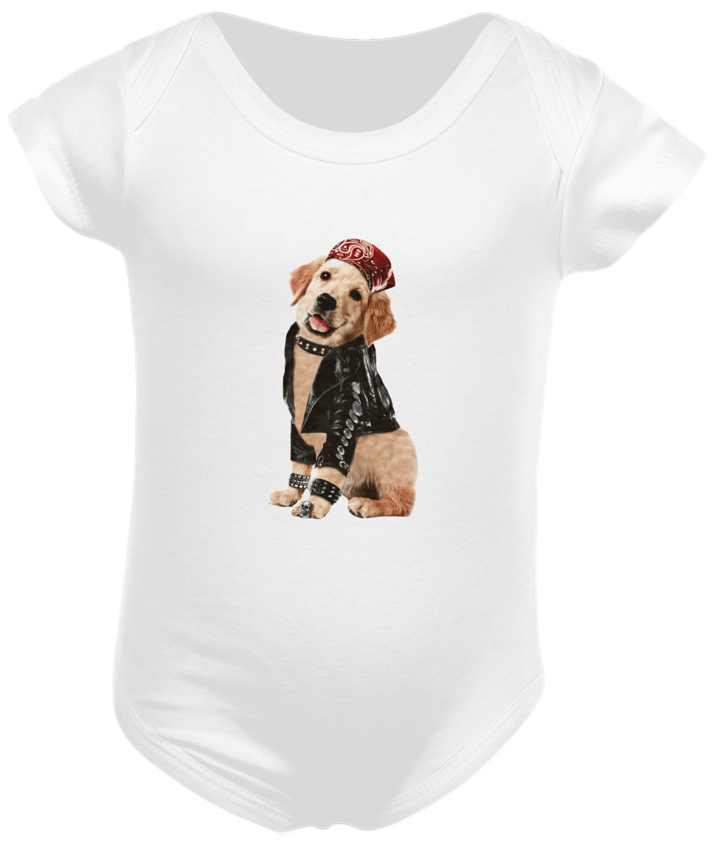 Nome do produto: BODY INFANTIL GOLDEN RETRIEVER ROCK