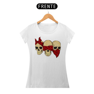 T-SHIRT CAVEIRAS NÃO ESCUTO, NÃO VEJO, NÃO FALO