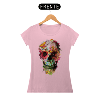 Nome do produto T-SHIRT ALGODÃO PIMA CAVEIRA FLOWERS