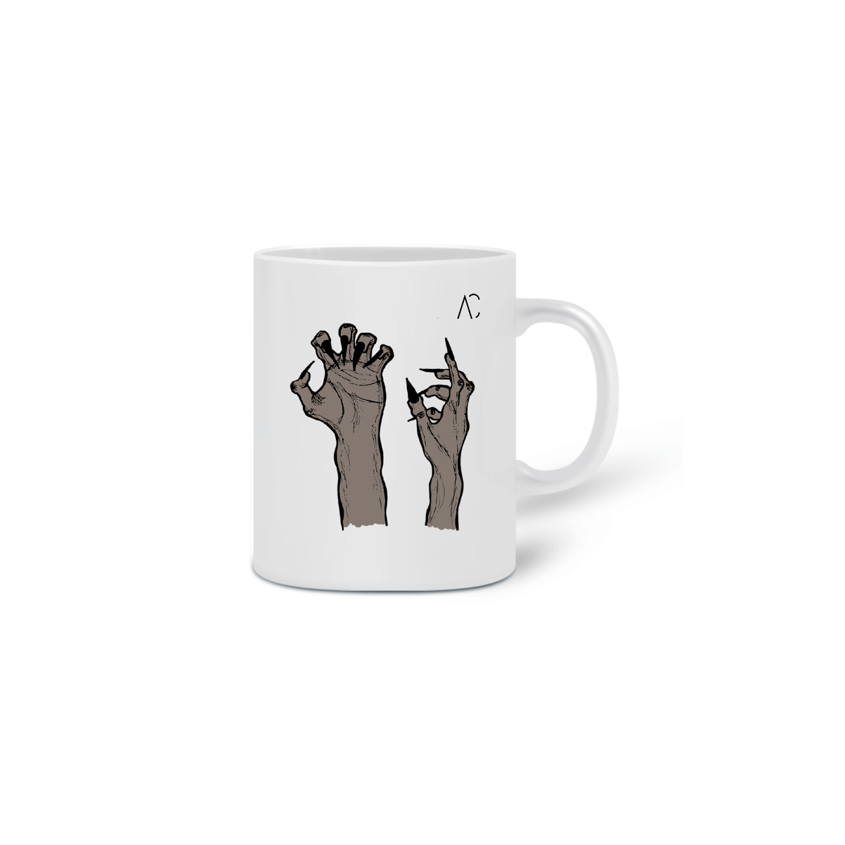 Nome do produto: Caneca - Mãos Zumbi