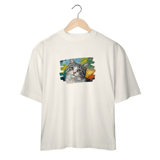 Nome do produto Camiseta Oversized Gatinho Aquarela