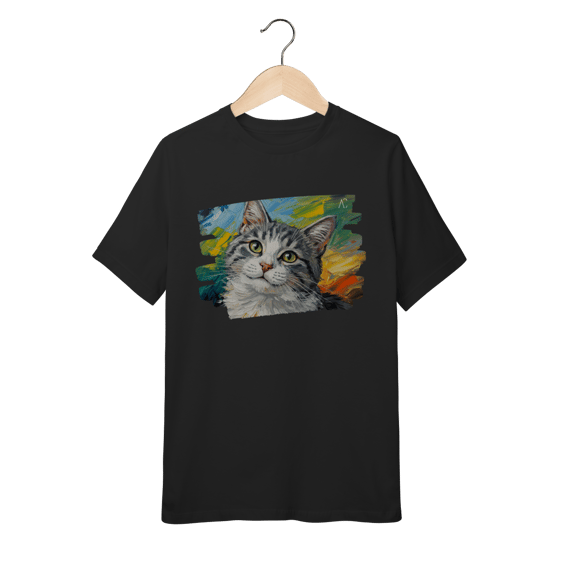 Camiseta infantil Gatinho Aquarela
