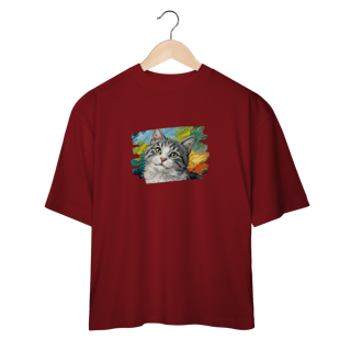 Nome do produto Camiseta Oversized Gatinho Aquarela