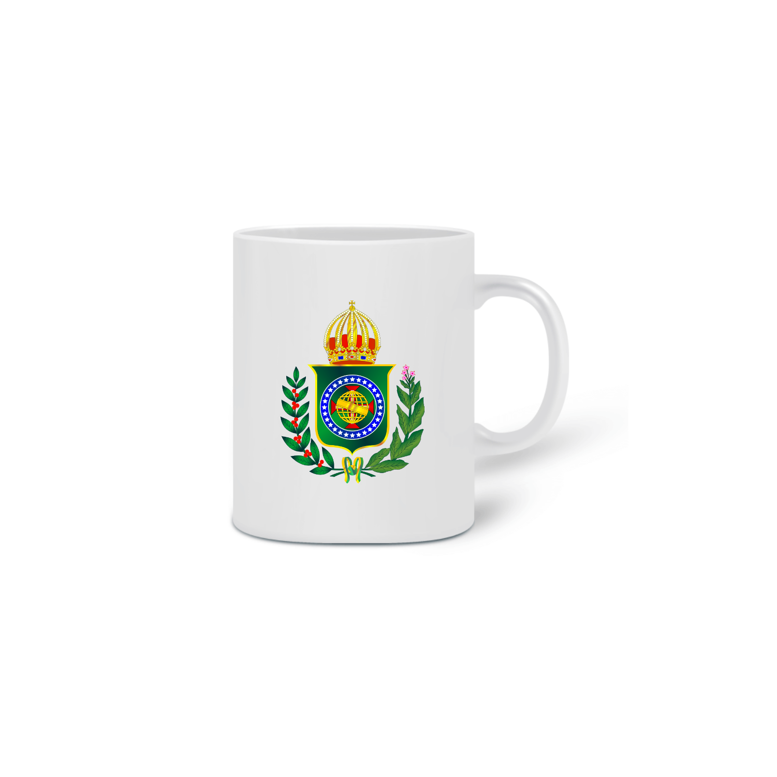 caneca com o brasão imperial do Brasil