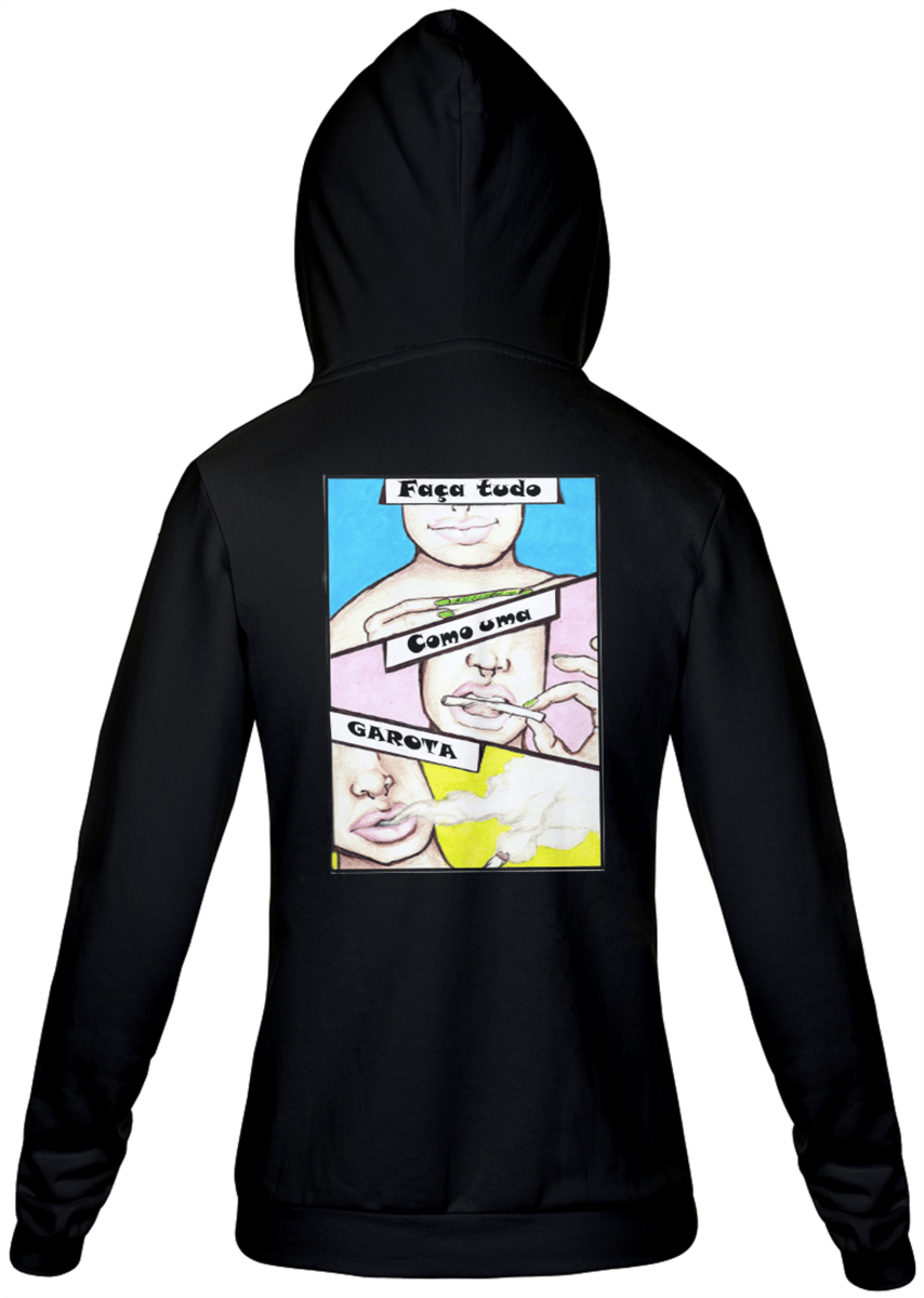Nome do produto: Faça tudo como uma garota moletom com zíper unissex