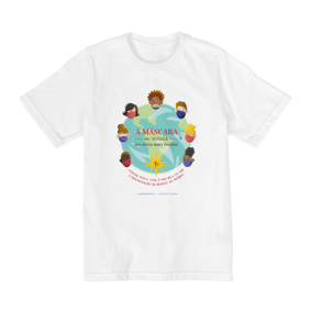 Camiseta Máscara infantil branca (2 a 8 anos)