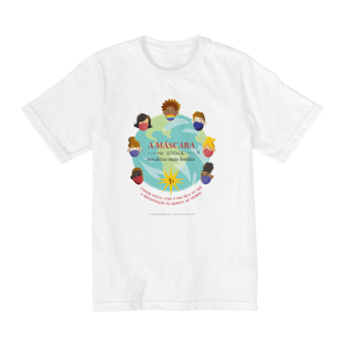 Nome do produtoCamiseta Máscara infantil branca (10 a 14 anos) 