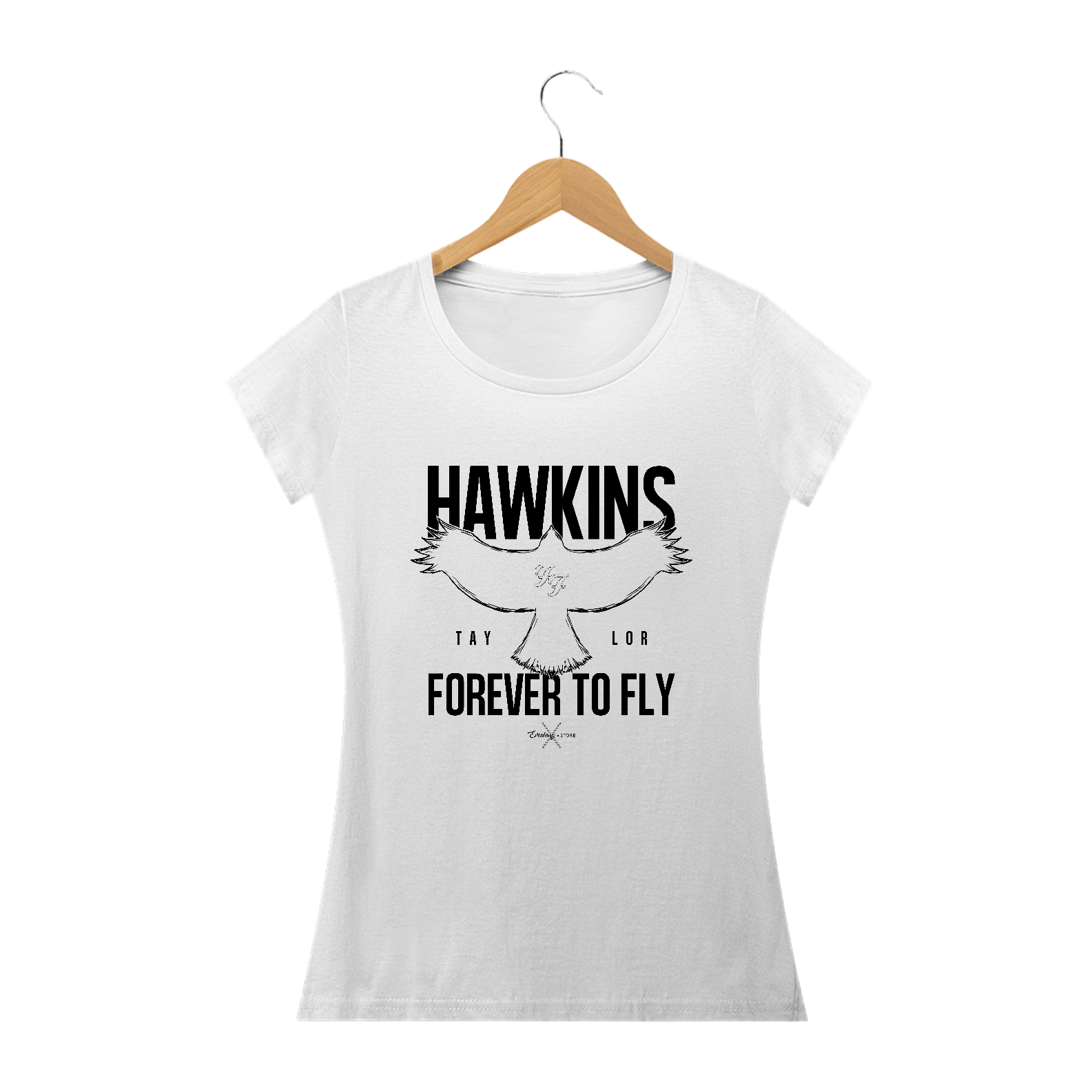 Camiseta Baby Long - Hawkins Forever to Fly