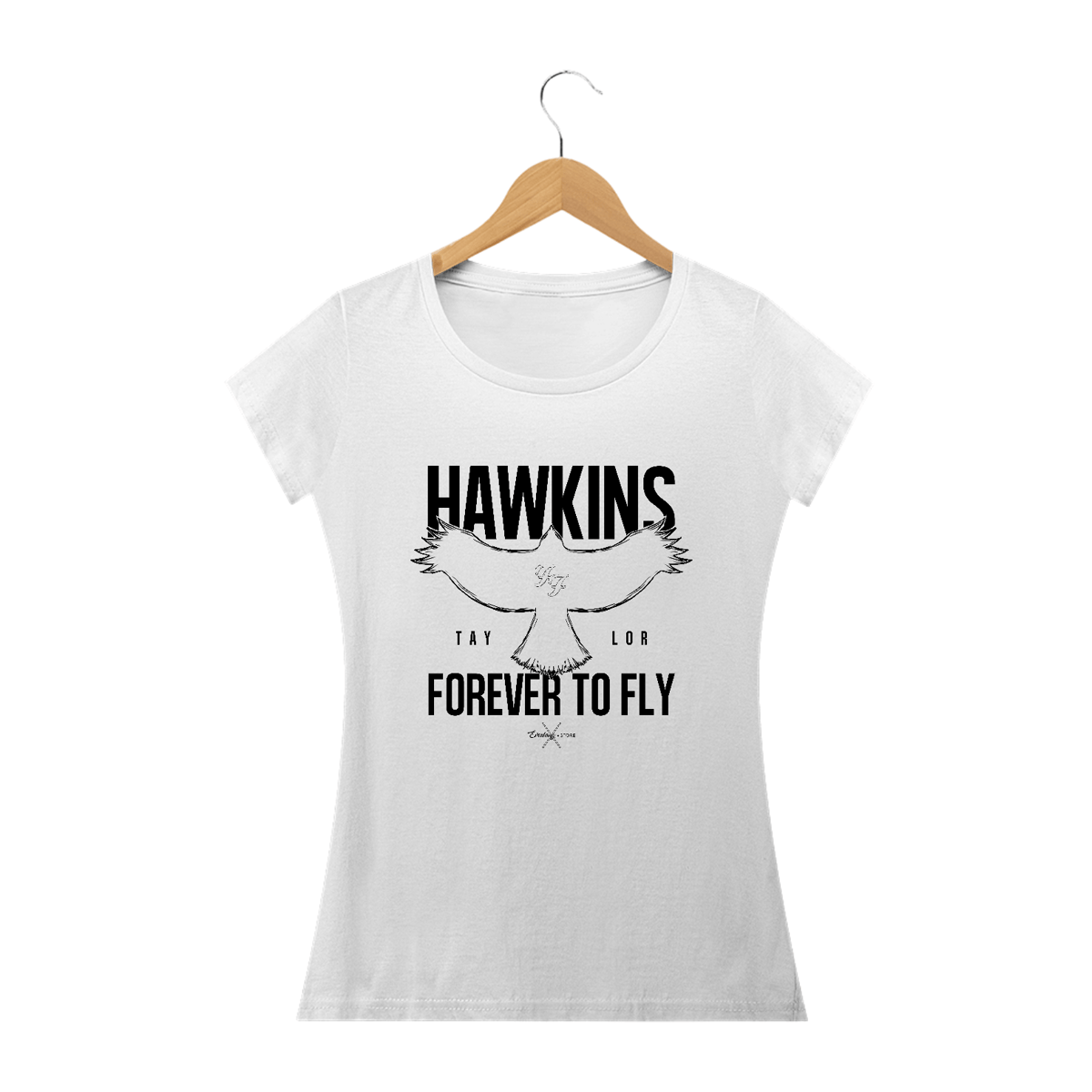 Nome do produto: Camiseta Baby Long - Hawkins Forever to Fly