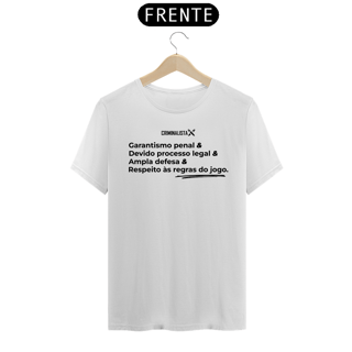 Nome do produto Camiseta Masculina BRANCA e CINZA Garantismo Penal