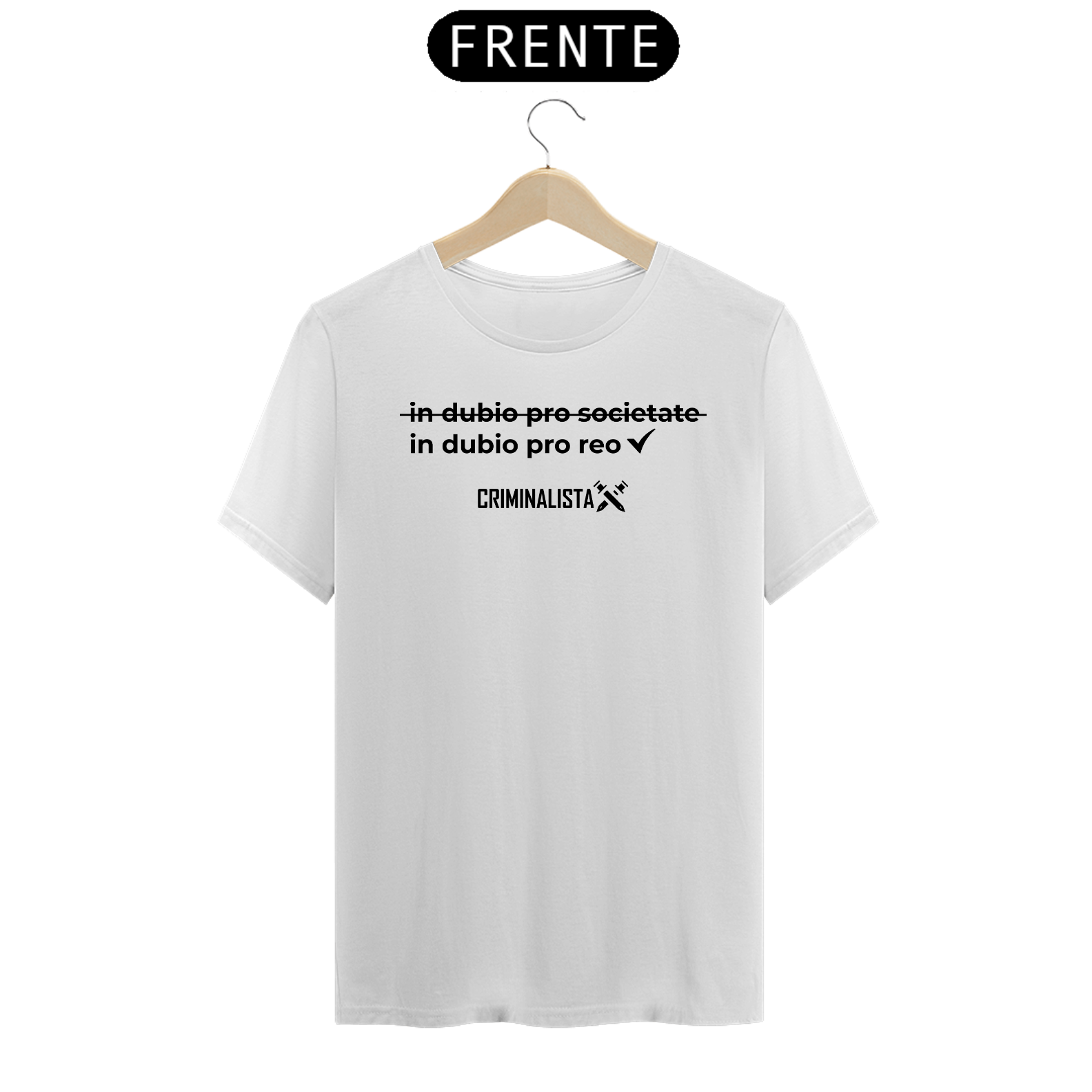 Camiseta Masculina BRANCA e CINZA In Dubio Pro Reo