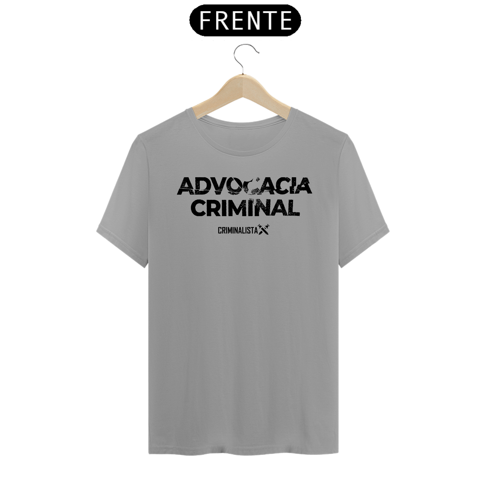 Camiseta Masculina BRANCA e CINZA Advocacia Criminal 02