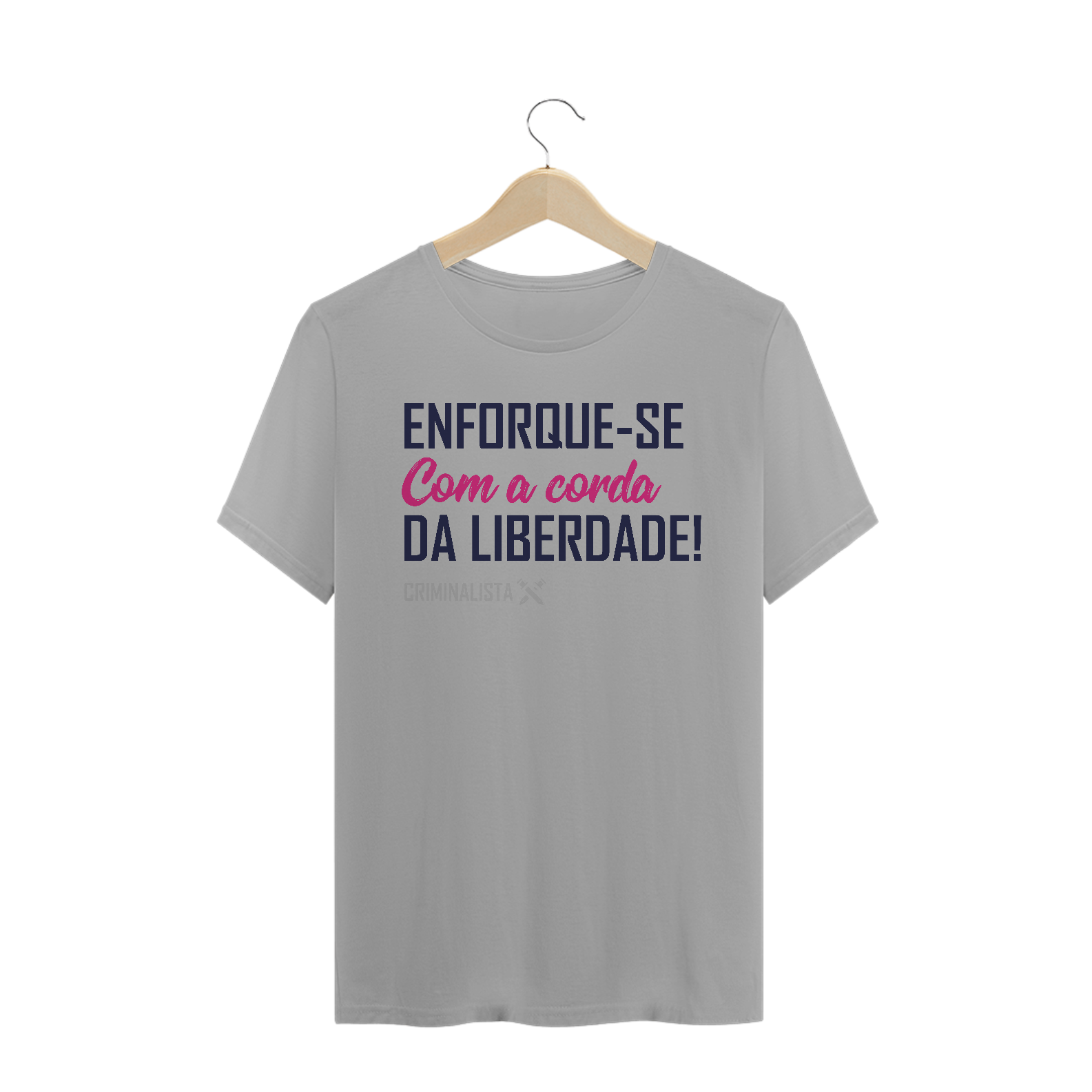 Camiseta enforque-se com a corda da liberdade Rosa