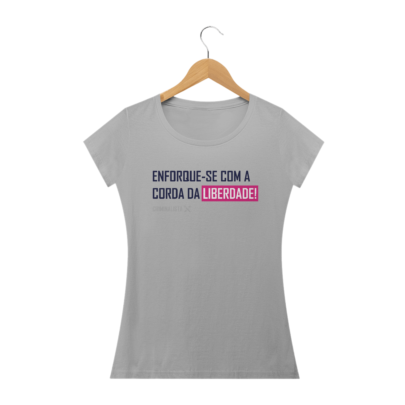 Camiseta enforque-se com a corda da liberdade II Rosa