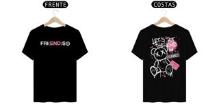 Nome do produto V - FRIENDS - Preto/Cinza (frente e costas)